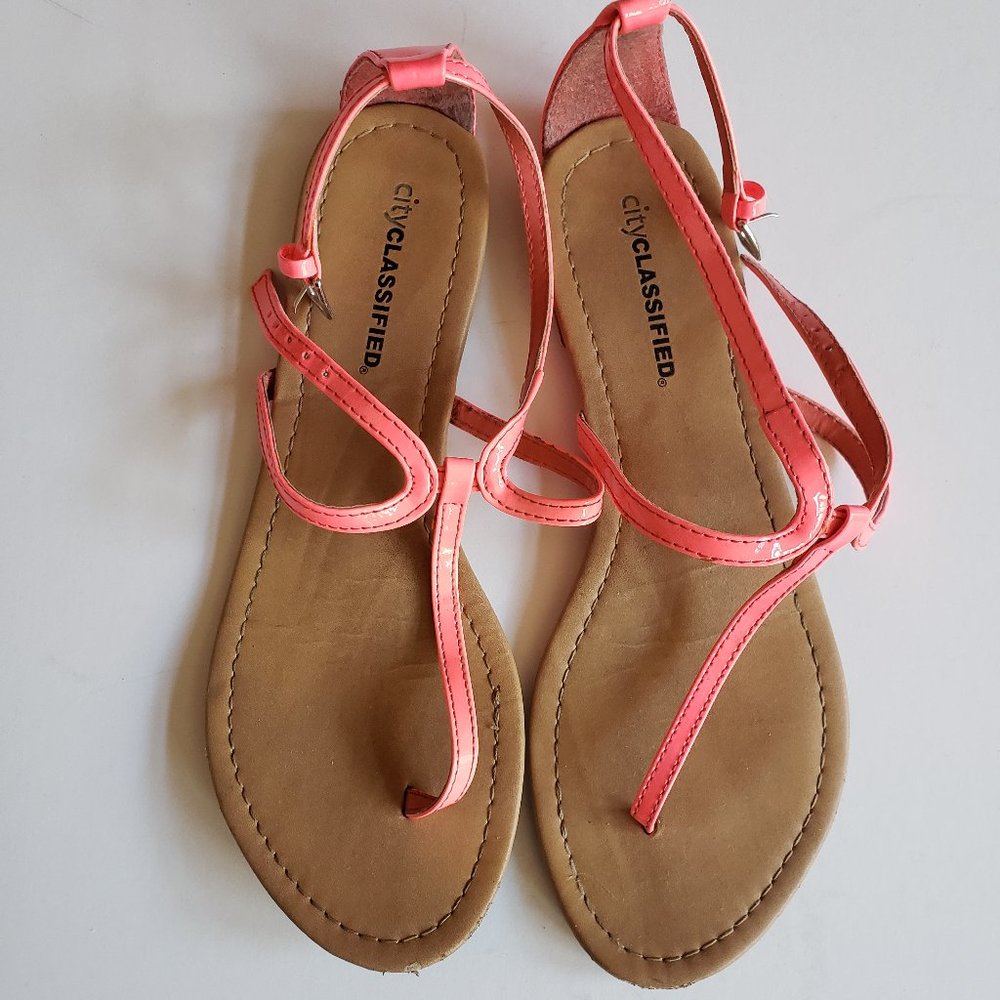 City Classified Neon Pink Sandals